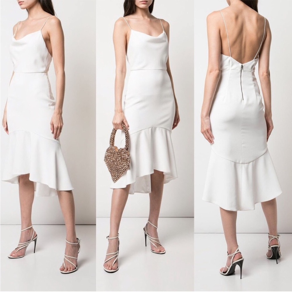 Alice + Olivia Adrina Flounce Hem Midi Dress